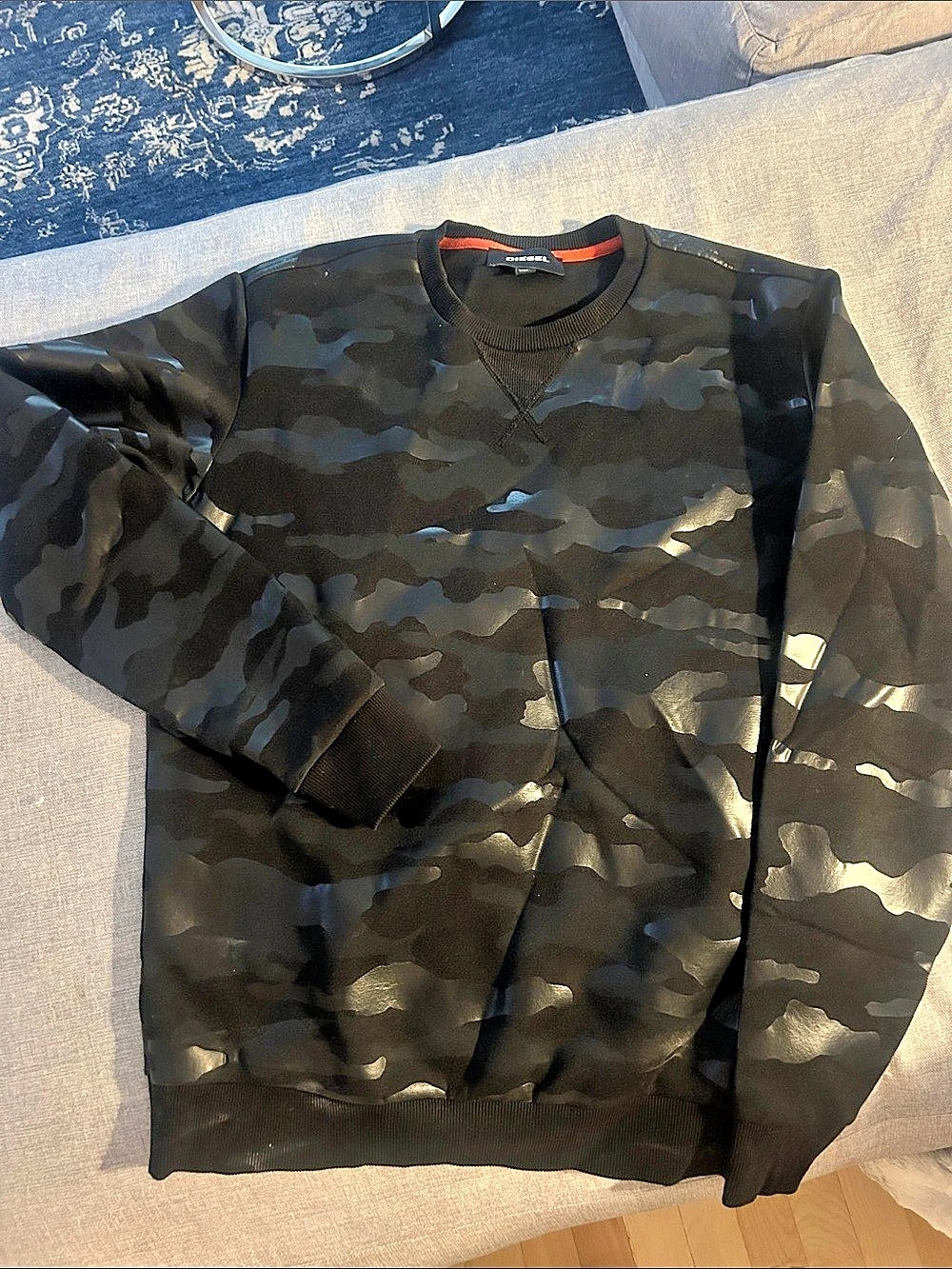 Diesel Camo Crewneck Sweatshirt in Black Like New